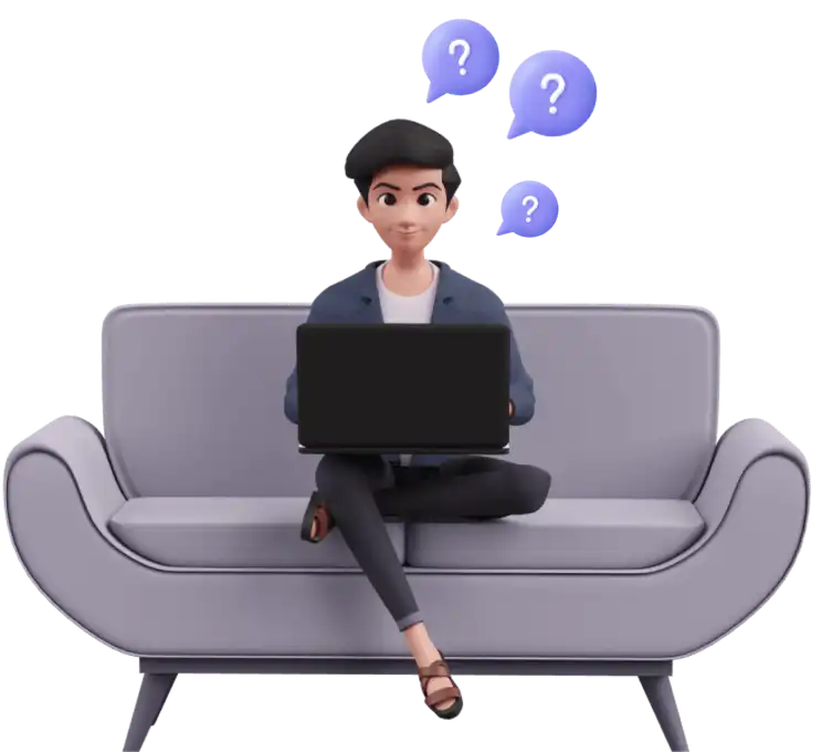 faq boy with logos
