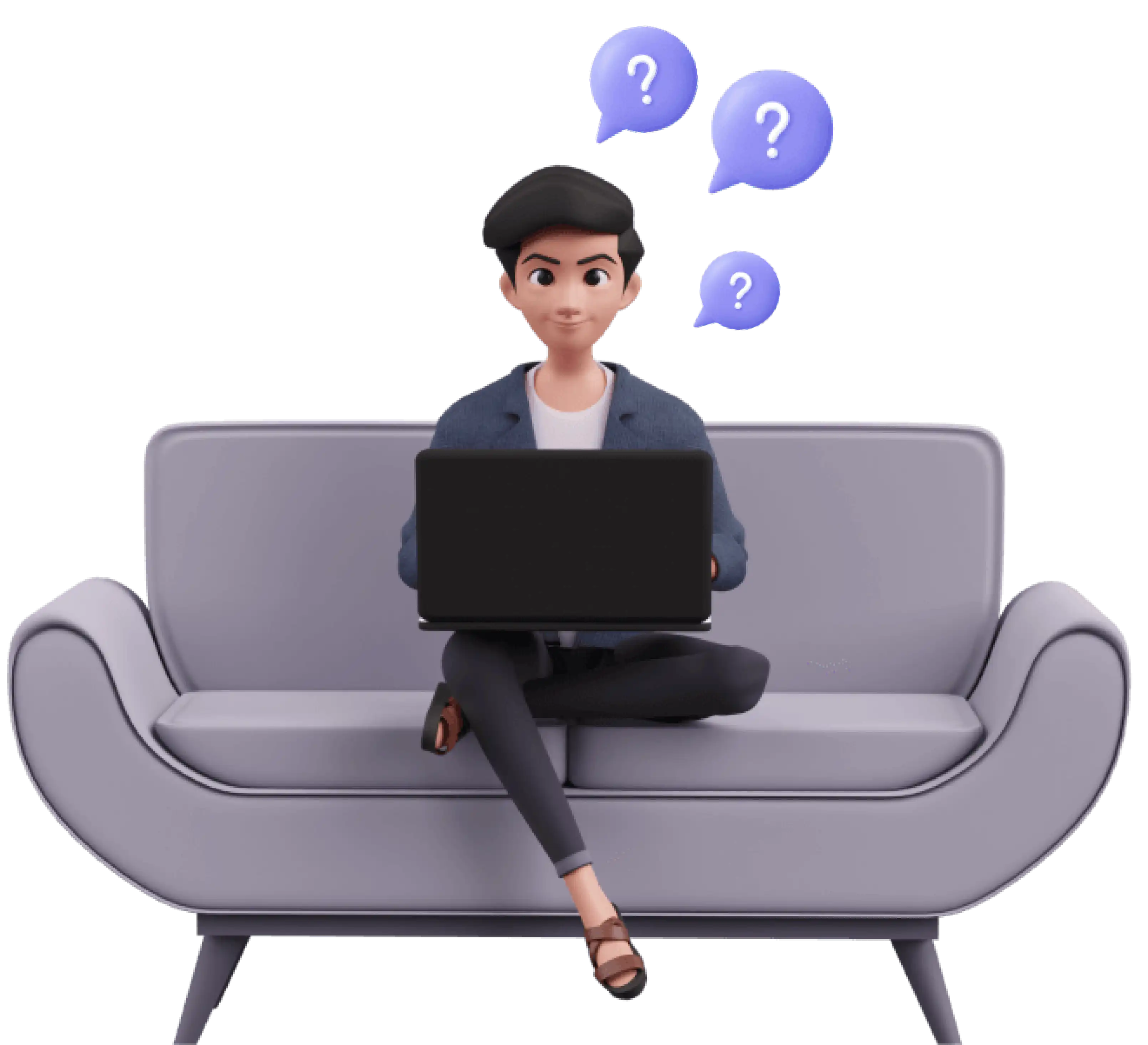 faq boy with logos