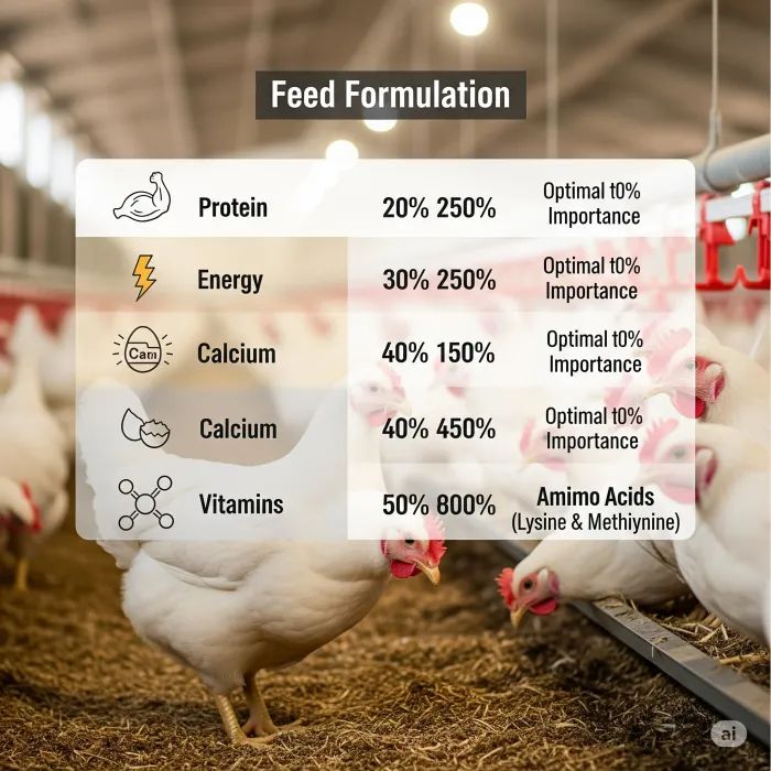 Yumurta Tavuklarının Besin Maddesi İhtiyaçları: Yaş, Irk ve Üretim Hedefine Göre Optimal Besleme